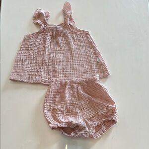 Pink Diaper Cover Set with Sleeveless Top